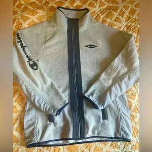 CHAMPION FULL ZIP SHERPA JACKET  baby blue/ navy Womens Size L